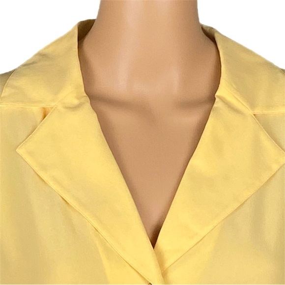 LAFAYETTE 148 100% Silk button down collared short sleeve blouse Medium EUC - Picture 2 of 13